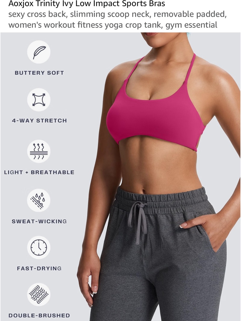 Women’s Strappy Sports Bra - Picture 2 of 5